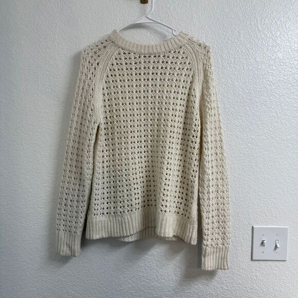 Club Monaco Open-Stitch Sweater Cream Size Small - Picture 1 of 5